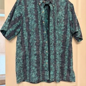 Reyn Spooner Teal and Navy Men’s Button Down Shirt
